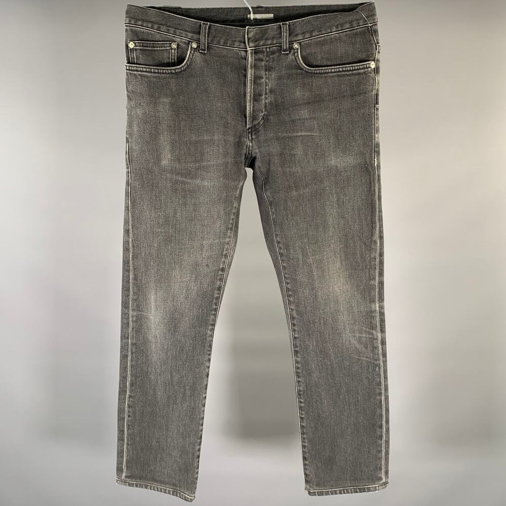 DIOR Size 32 Grey Wash Cotton Blend Jeans